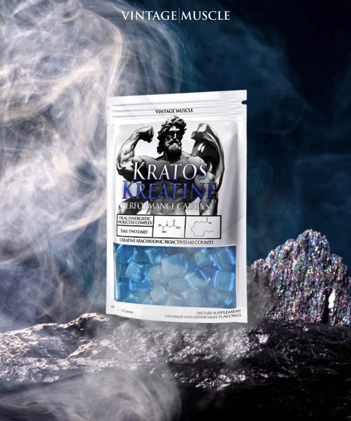 Kratos Micronized Creatine Gummy’s W/Arachidonic Acid  By Vintage Muscle💪🏛️