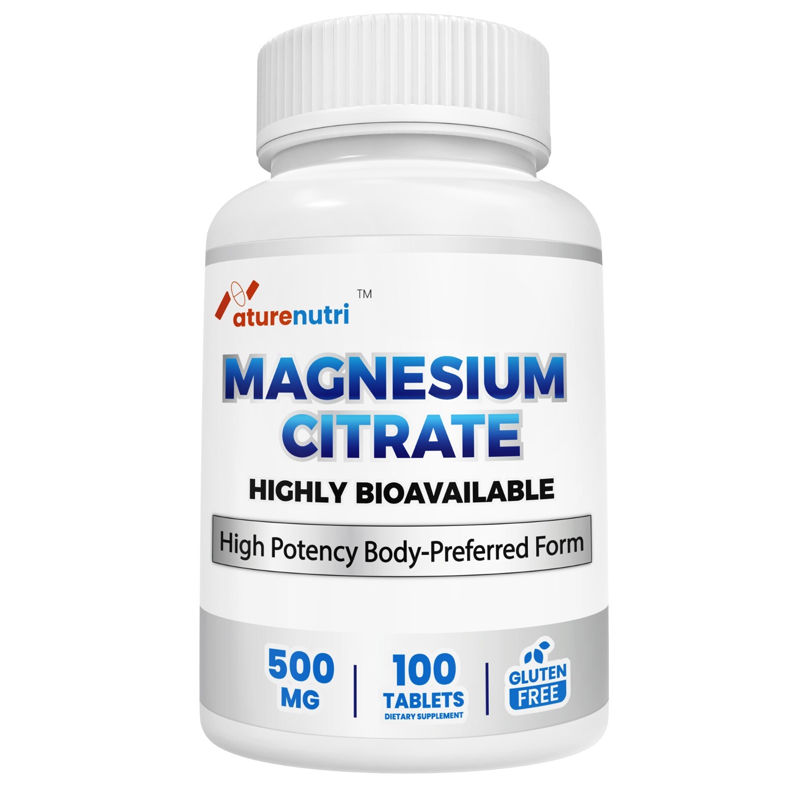 Magnesium Citrate (500mg) Highly Absorbable – Supports Nerve & Muscle Functions