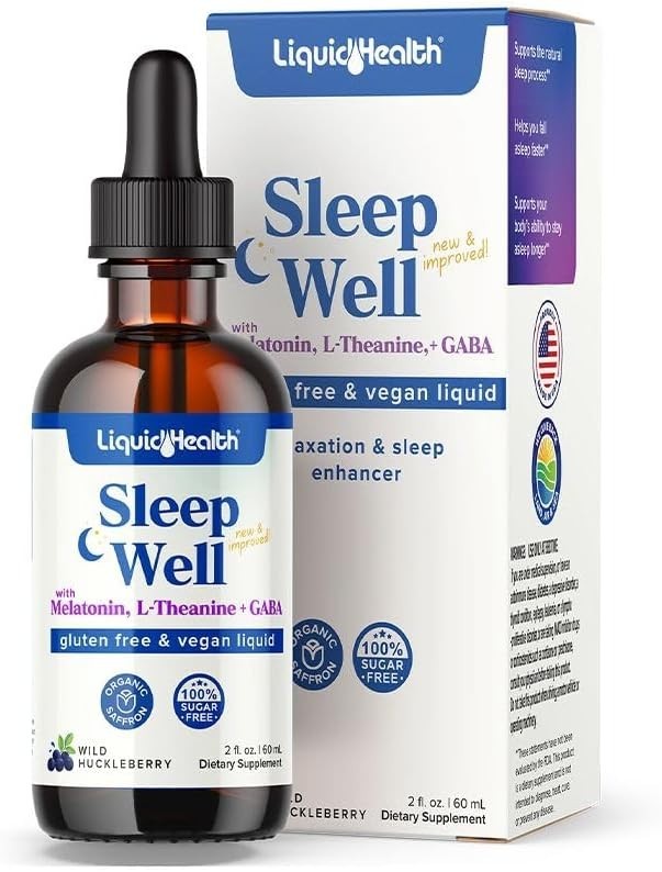 Sleep Well Natural Sleep Aid Melatonin Drops – Better Sleep & Mood, Relax & C…
