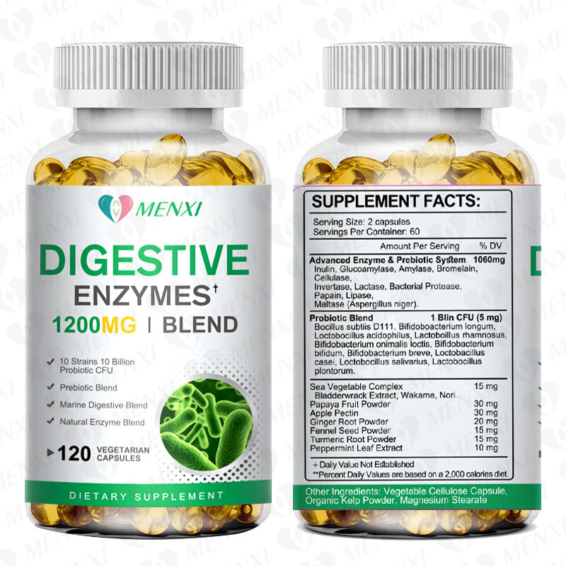 Digestive Enzymes Prebiotic & Probiotics Gas, Constipation & Bloating Relief NEW