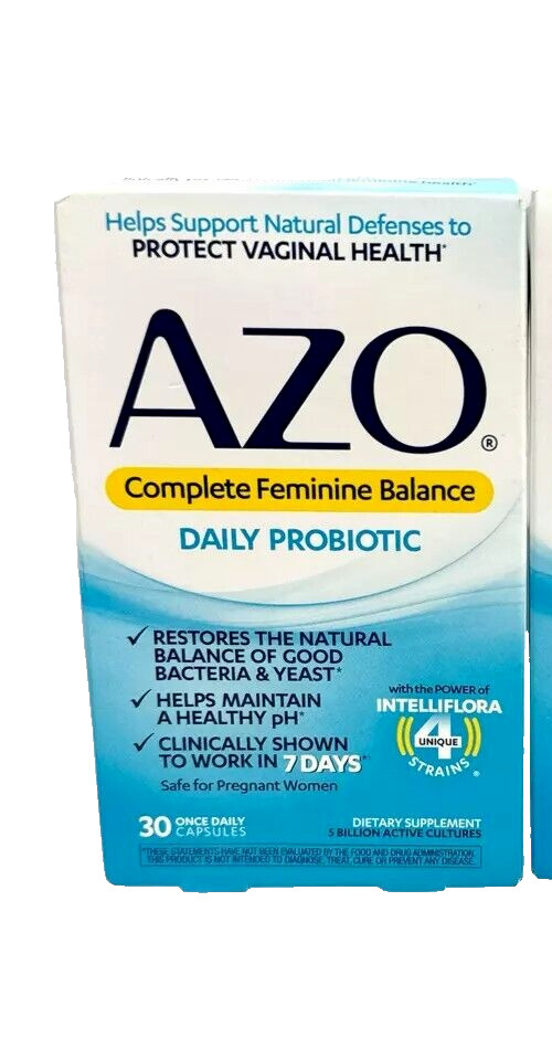 Azo Complete Feminine Balance Daily Probiotic 30 Caps Exp 01/2027+
