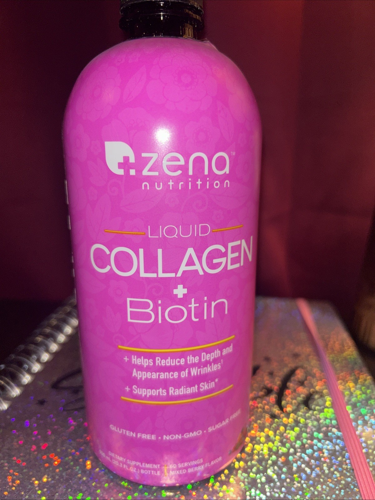 Zena Nutrition Liquid Collagen + Biotin Mixed Berry. ( 20.3 fl oz) Exp 01/2028.