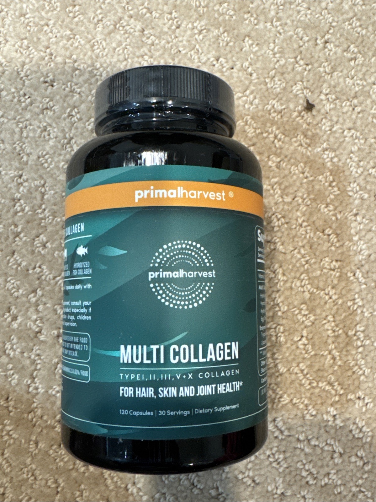 Primal Harvest Multi Collagen Pills for Women and Men (Type I, II, III, V, X)