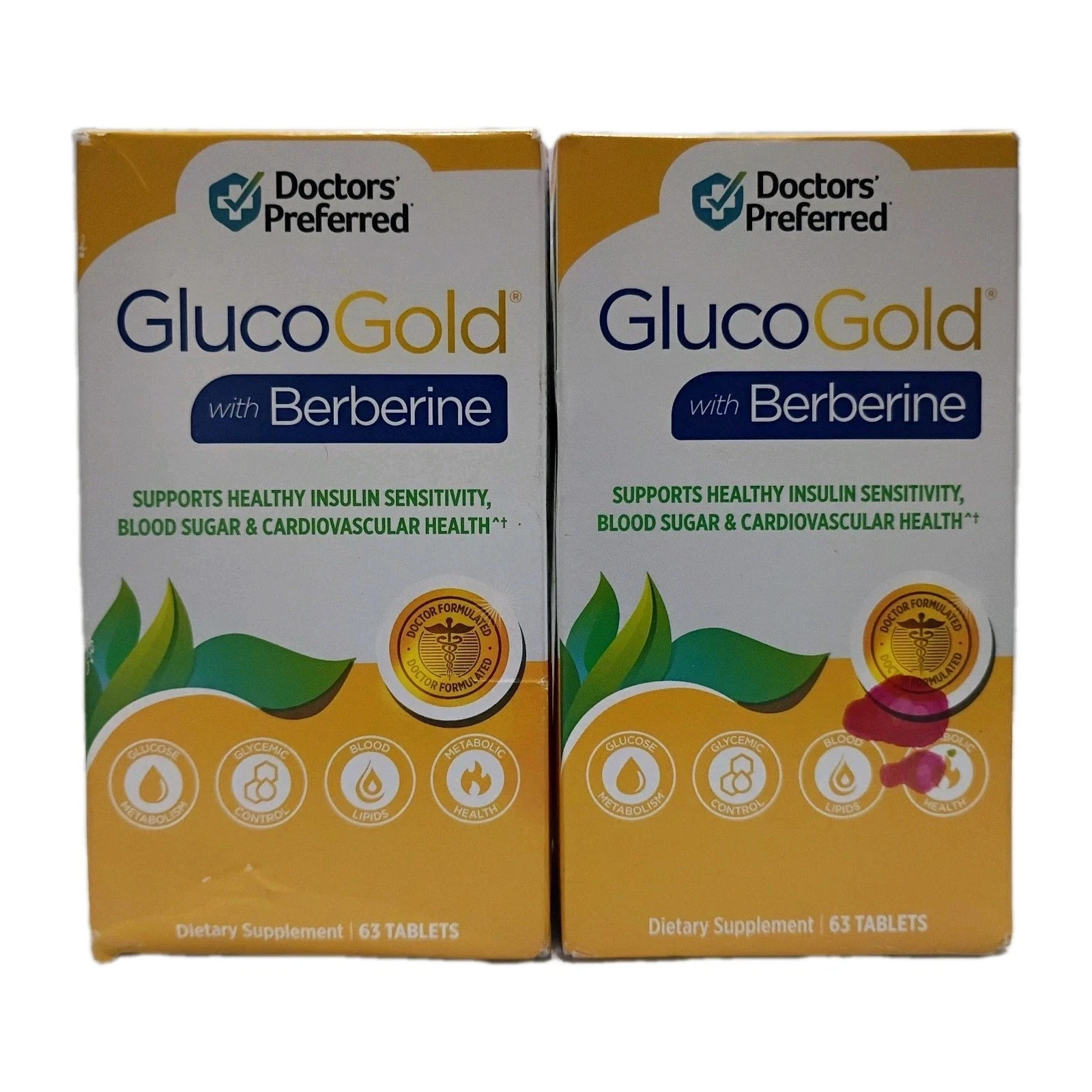 Doctors’ Preferred GlucoGold Berberine Support Blood Sugar NEW Sealed Lot Of 2.