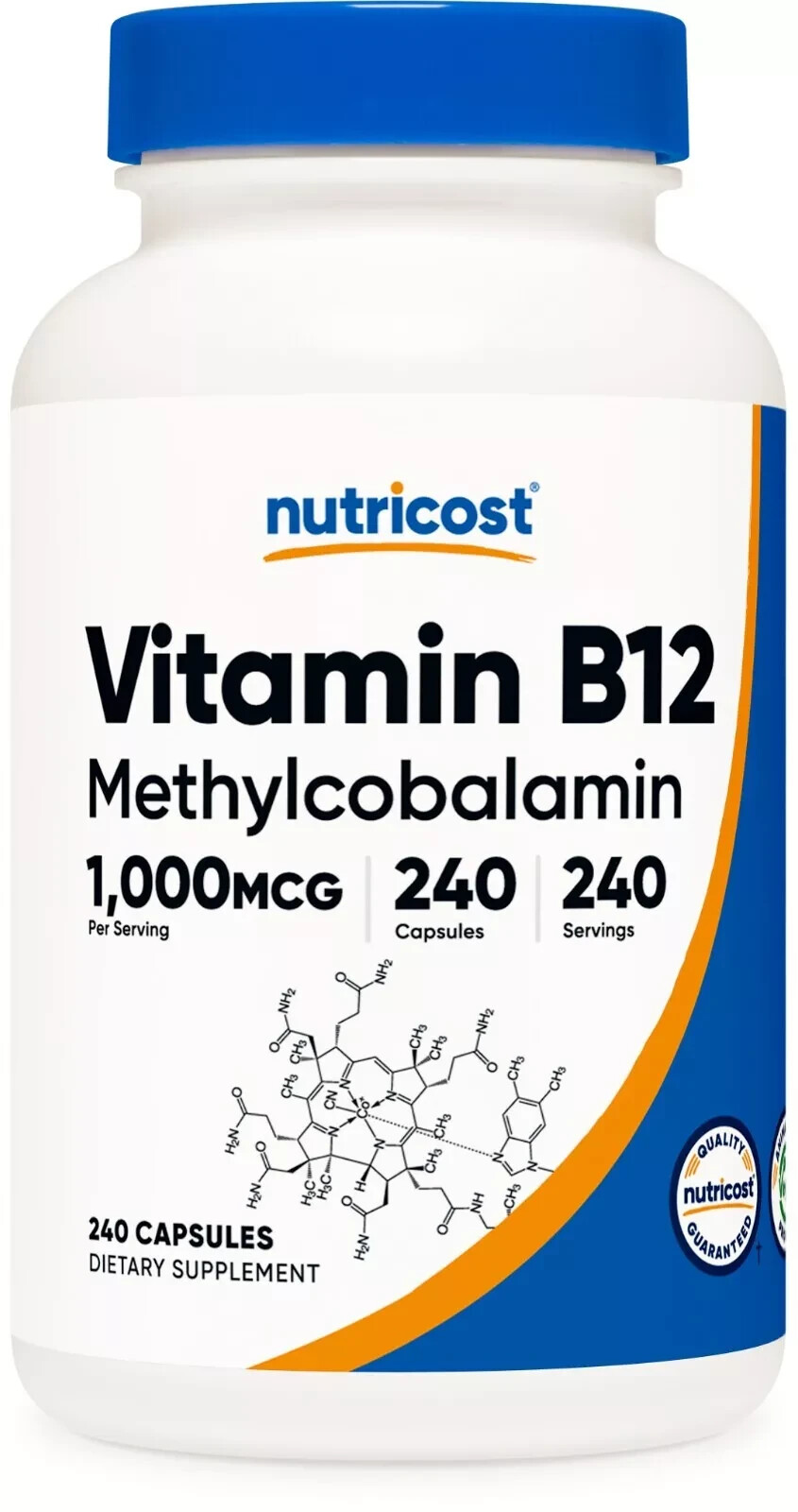 Nutricost Vitamin B12 (Methylcobalamin) 1000mcg, 240 Caps – Non-GMO -EXP 12/2026