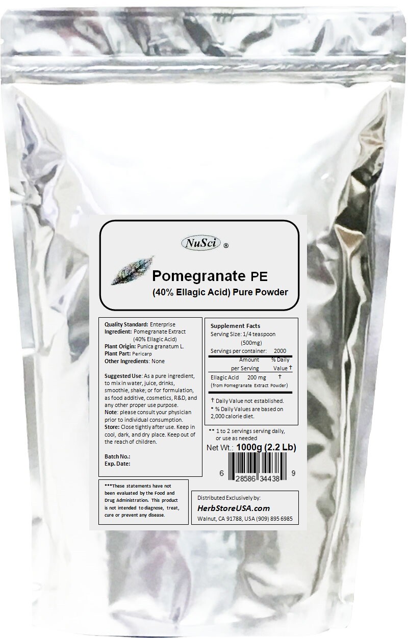 NuSci Pomegranate Extract powder Ellagic Acid 1000g (2.2lb ) antioxidant