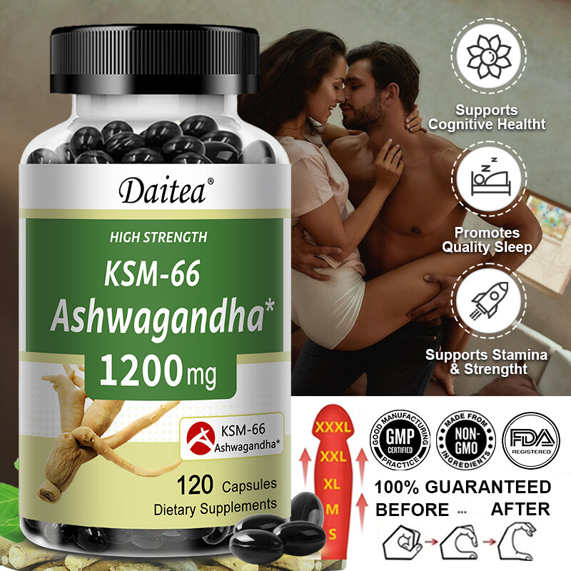 KSM-66 Ashwagandha 1200mg Supports Energy, Reduces Anxiety, Relaxation