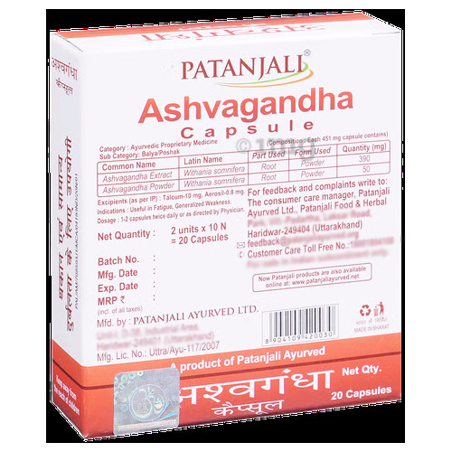 Ashvagandha Capsules | Ashwagandha 20 Capsules Pack – Stress Wellness