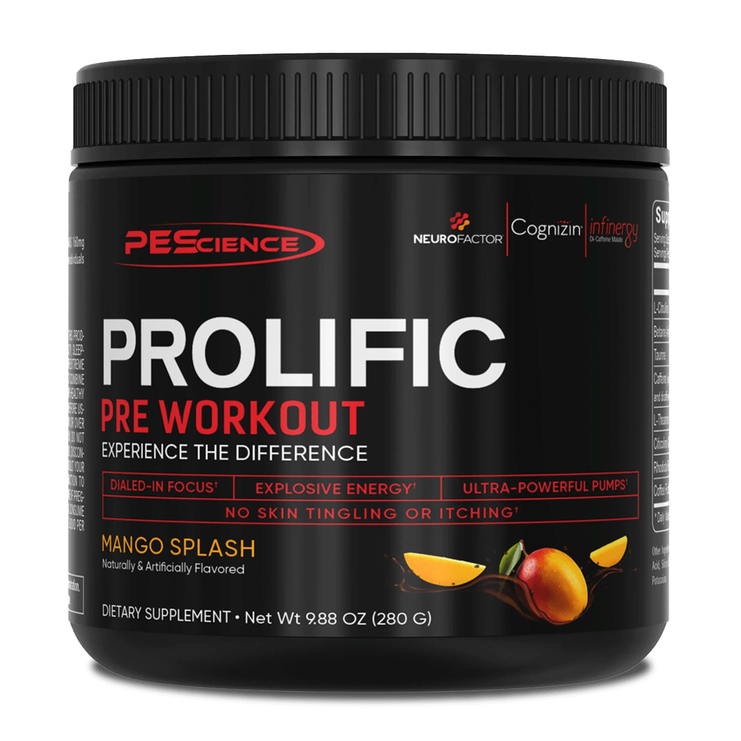 PEScience Prolific Pre-Workout – Energy, Focus & Performance Boost – 40 Servings