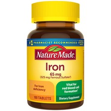 Nature Made Iron Supplement 65 mg 180 Count Iron Support for Deficiency