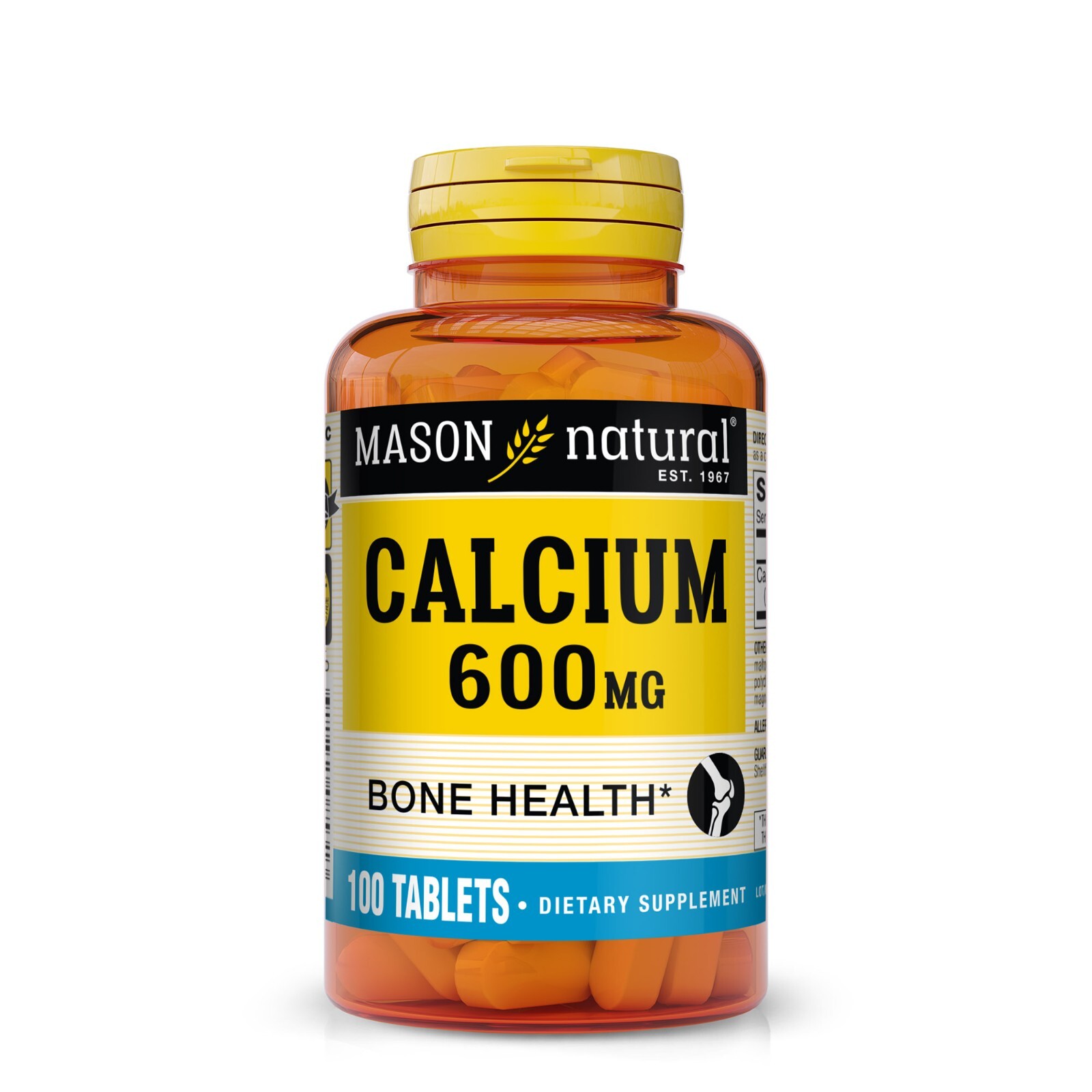 Mason Natural Calcium 600 mg – Healthy Bones and Overall Health, 100 Tablets