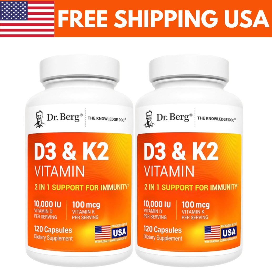 Dr. Berg Nutritionals Vitamin D3 & K2 Supplement 100mg 120 Capsules hot sale