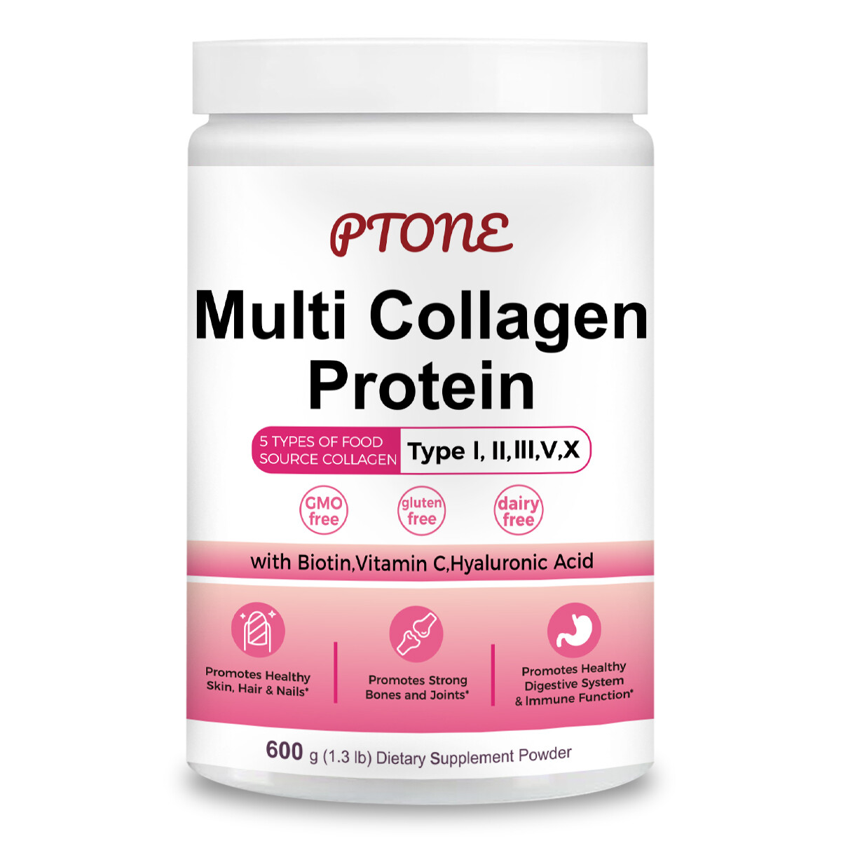 Multi Collagen Peptides Powder, Hydrolyzed Protein Peptides |(Type l,ll,lll,V,X)