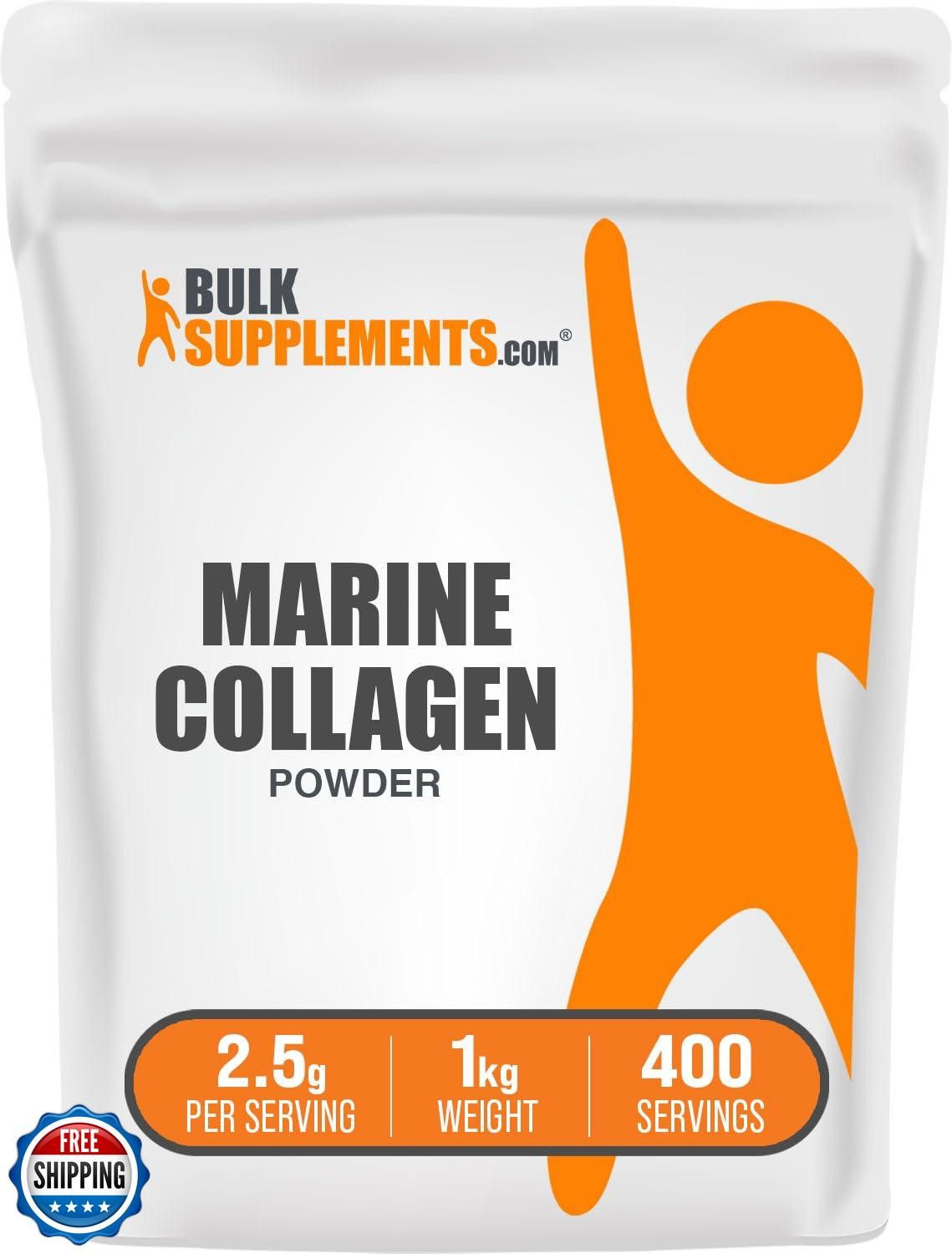 BulkSupplements.com Marine Collagen Powder – Marine Collagen Peptides Supplem