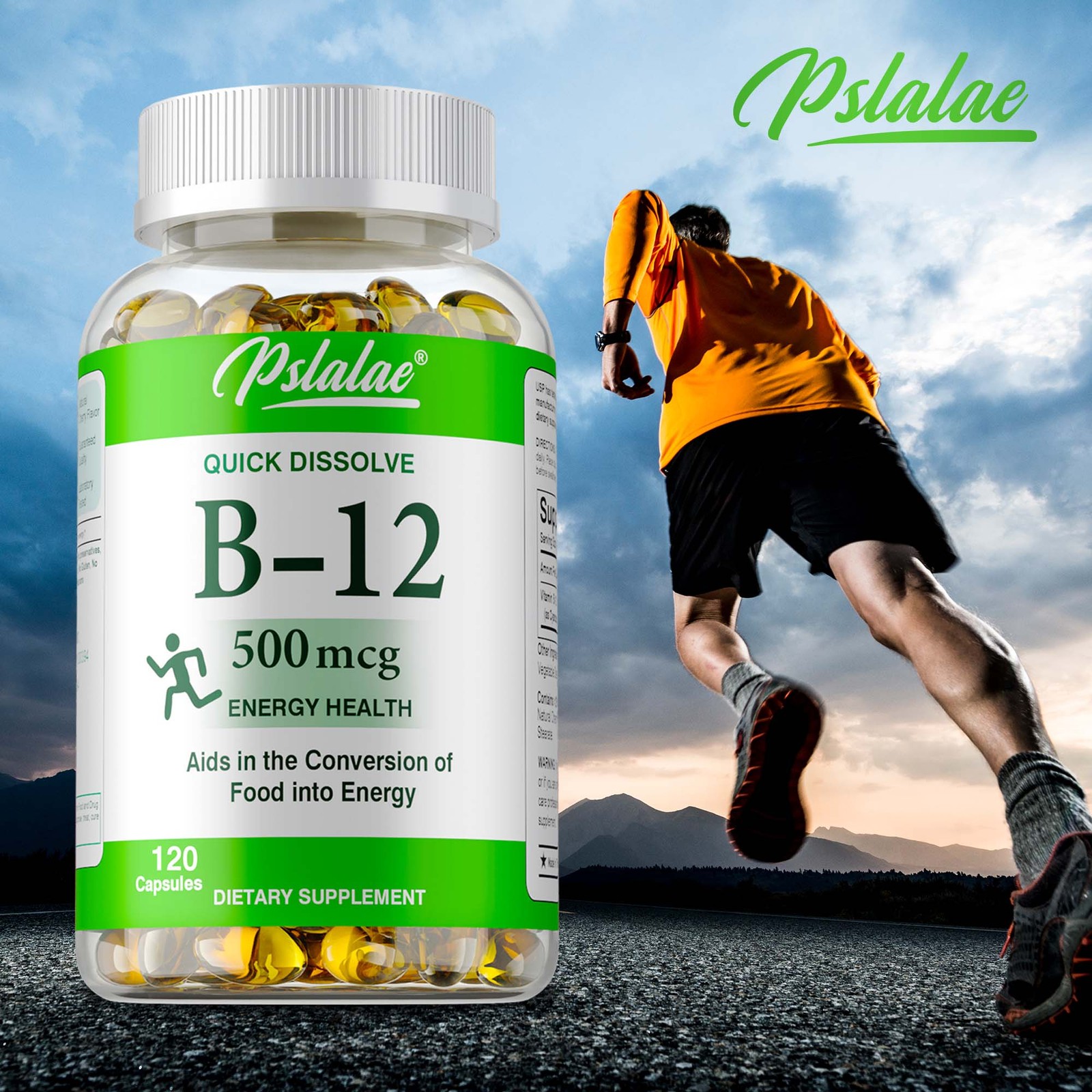 Vitamin B12 500mcg – Supports Brain, Metabolism, and Nervous System Health