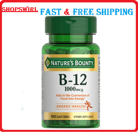 Nature’s Bounty Vitamin B-12 1000 mcg Tablets – 100 Count