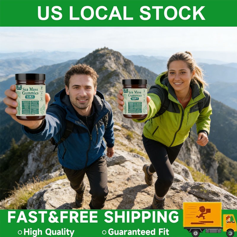 16 in 1 Organic Sea Moss Gummy | Irishmoss Extract 6000Mg | Green Apple Flavor