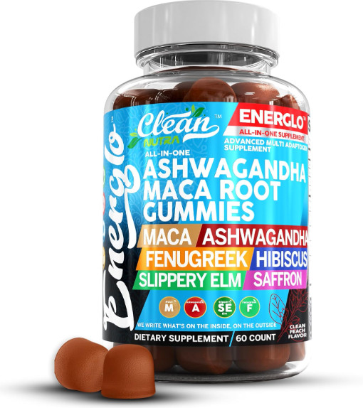 Organic Black Maca Root, Ashwagandha, Fenugreek, Hibiscus, Slippery Elm Gummies