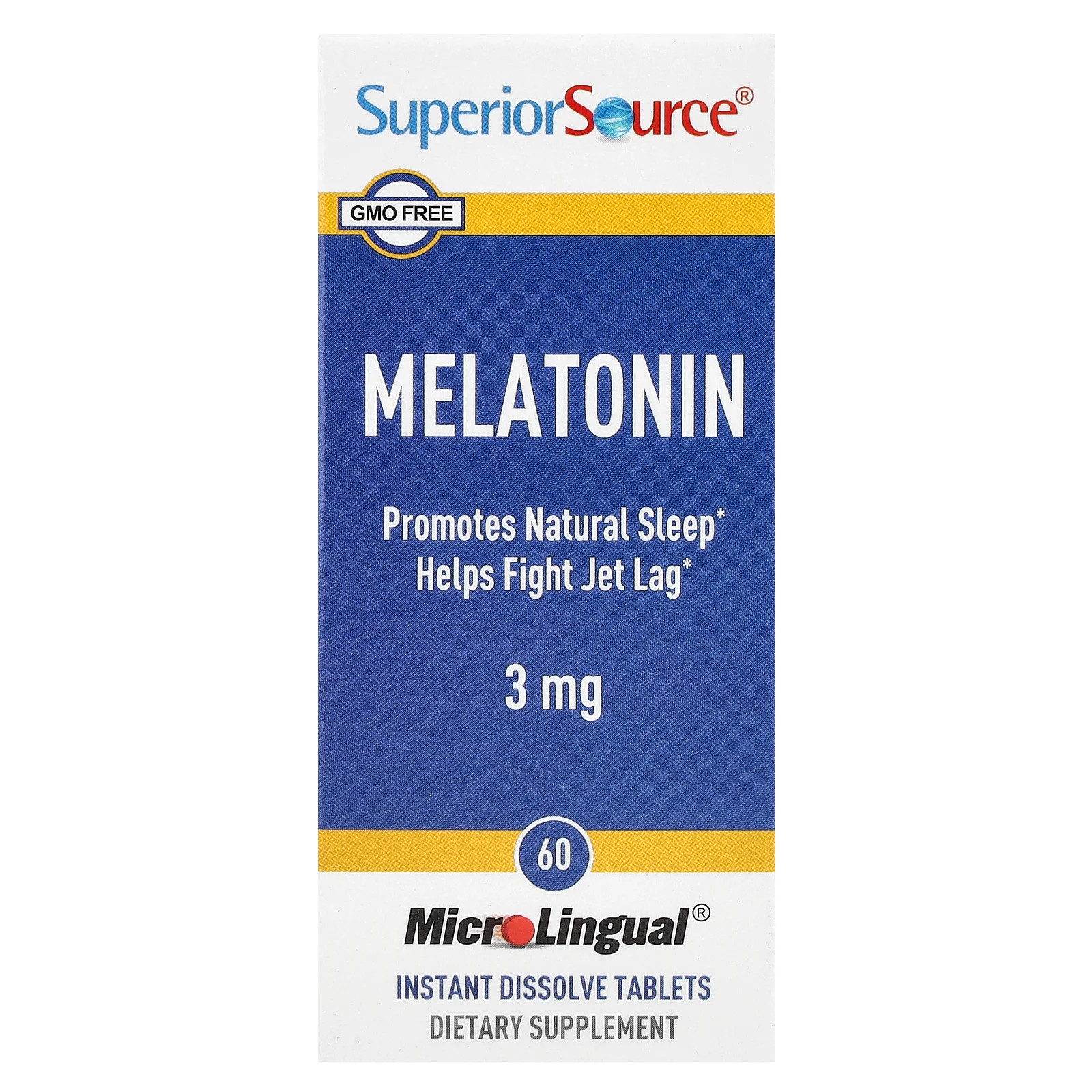 Melatonin, 3 mg, 60 MicroLingual® Instant Dissolve Tablets