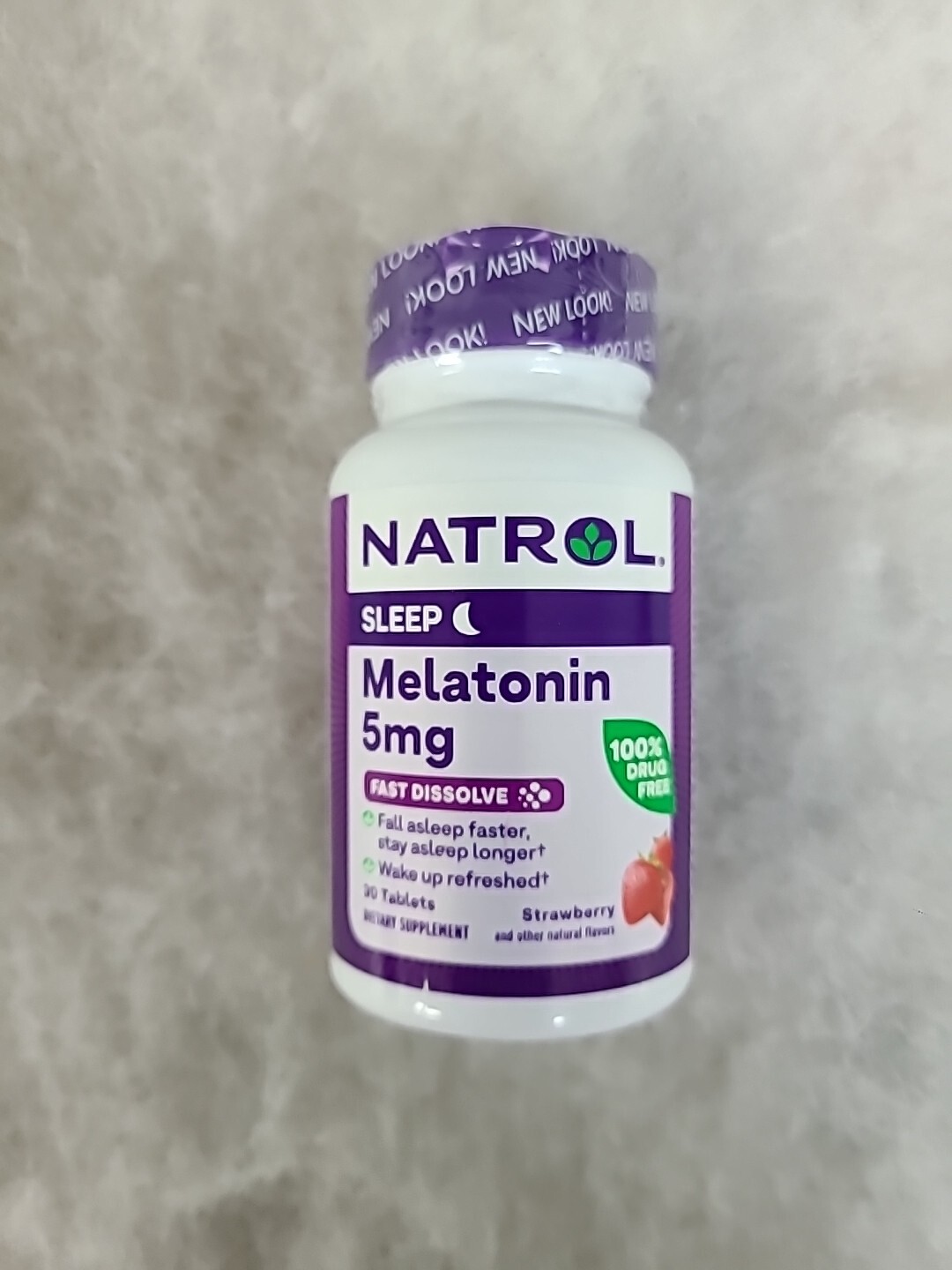 Natrol Melatonin 5 mg Fast-Dissolve Strawberry 30 Tablets – EXP 10/2025