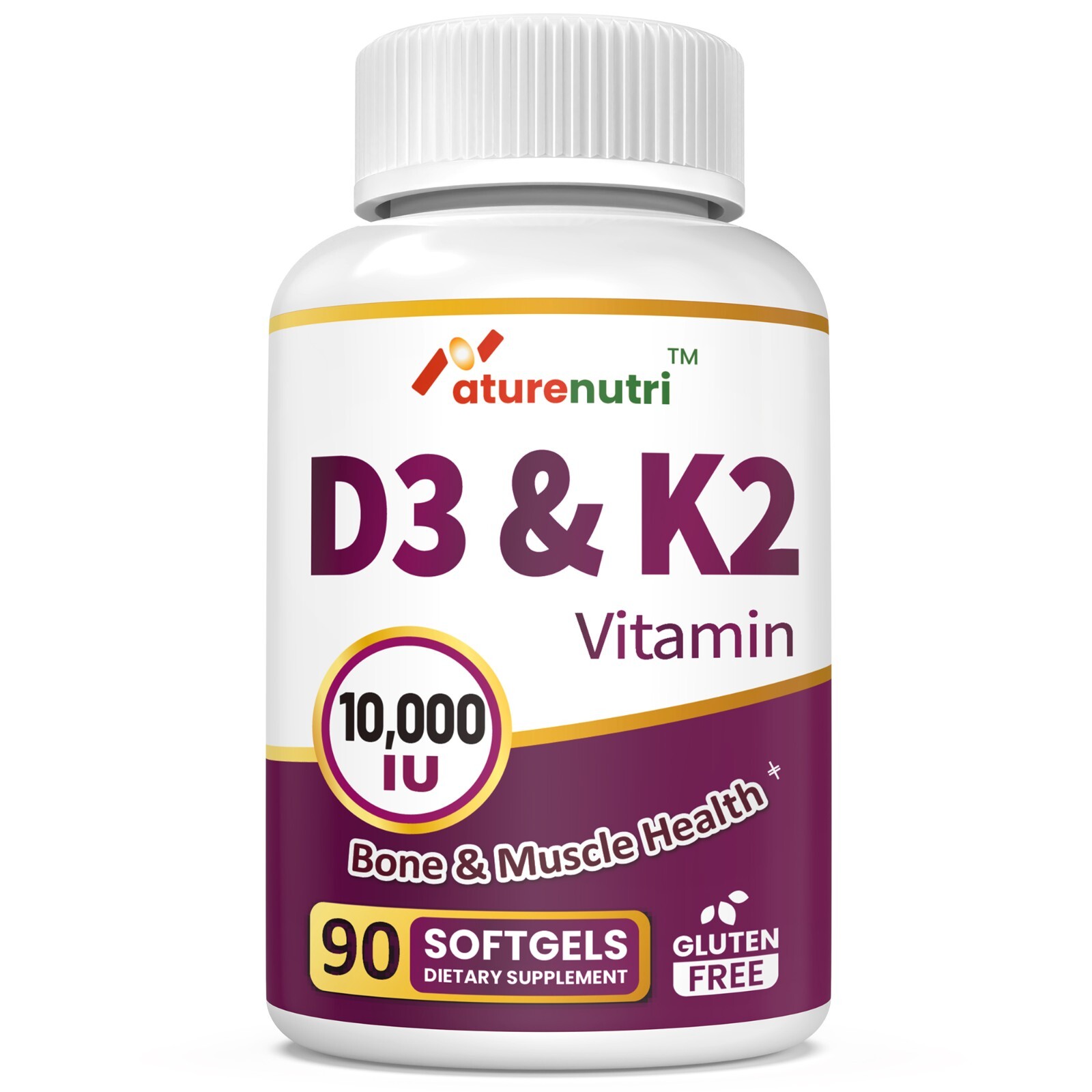 Vitamin D3 + K2-10,000 IU for Immune Support ,Bone Health & Arterial Protection