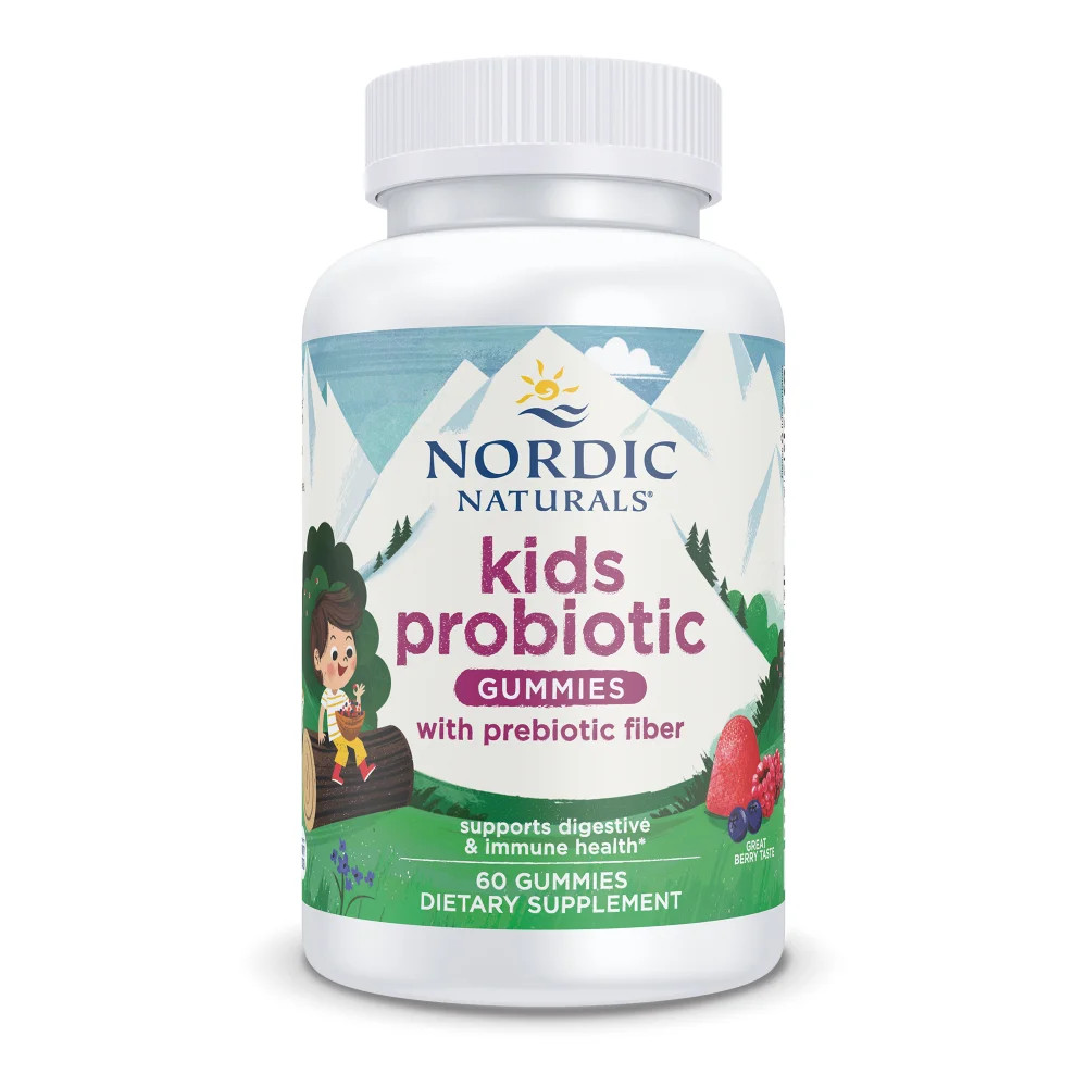 Nordic Naturals Kids Probiotic Gummies – 1.5 Billion Live Cultures, 60 Count