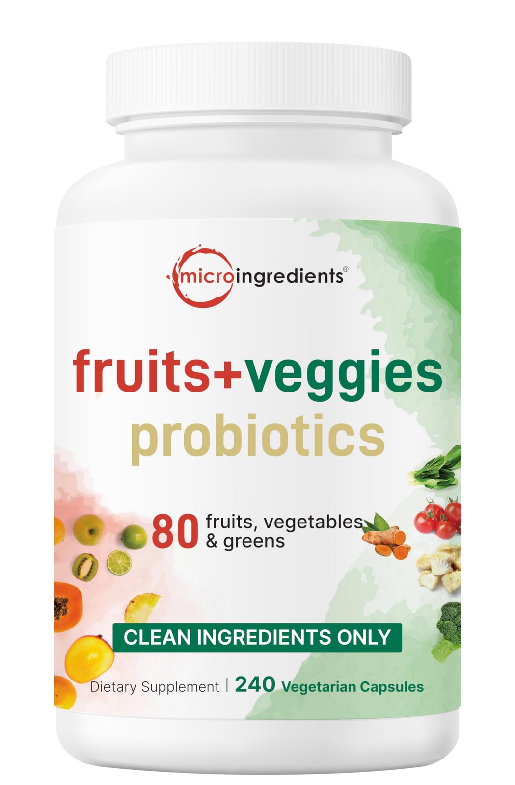 Fruit & Veggies Supplement 80+ Superfoods Probiotics Immune Digestive 240 Caps
