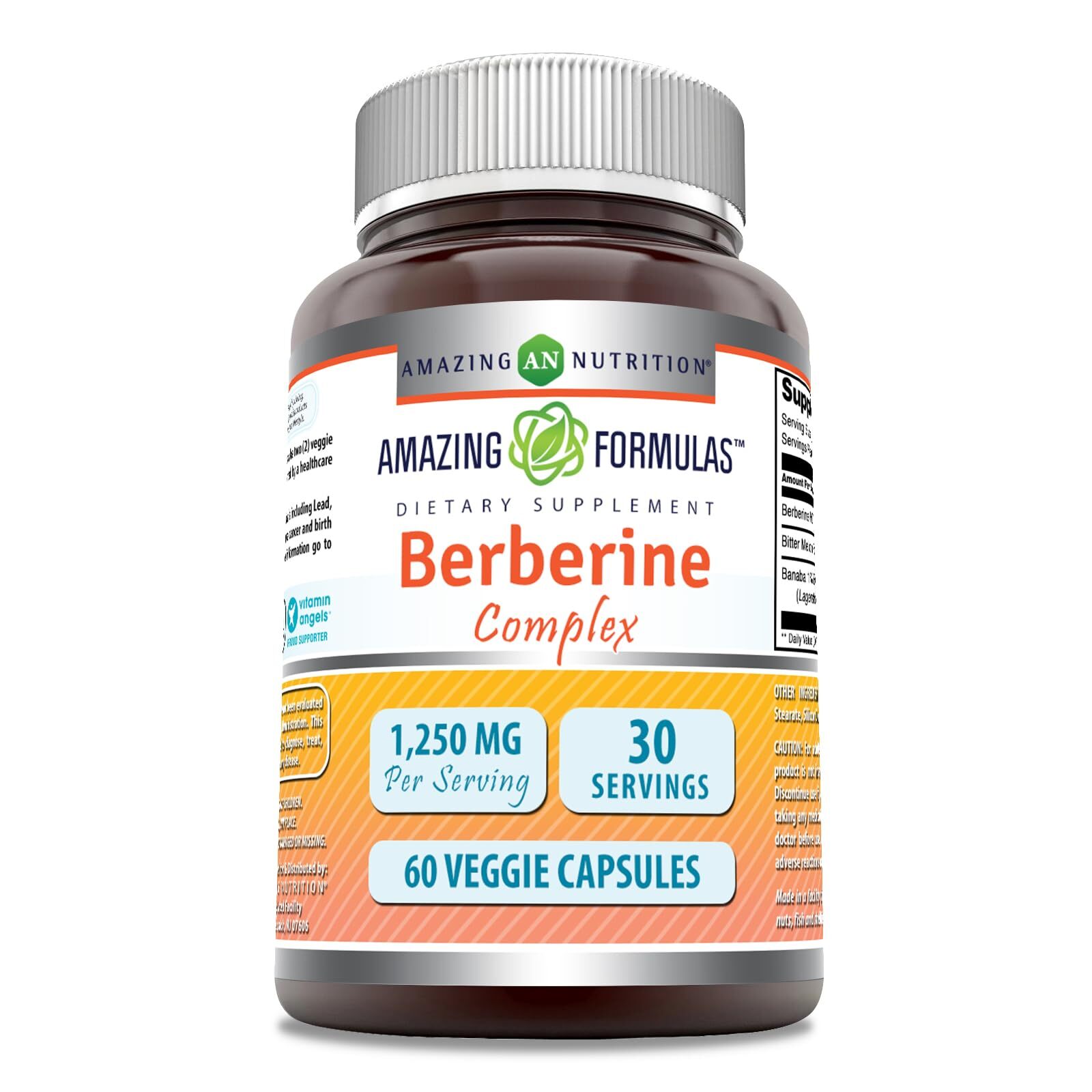 Berberine w/ Bitter Melon & Banaba Extract Complex 1250Mg Made in USA (60 Count)