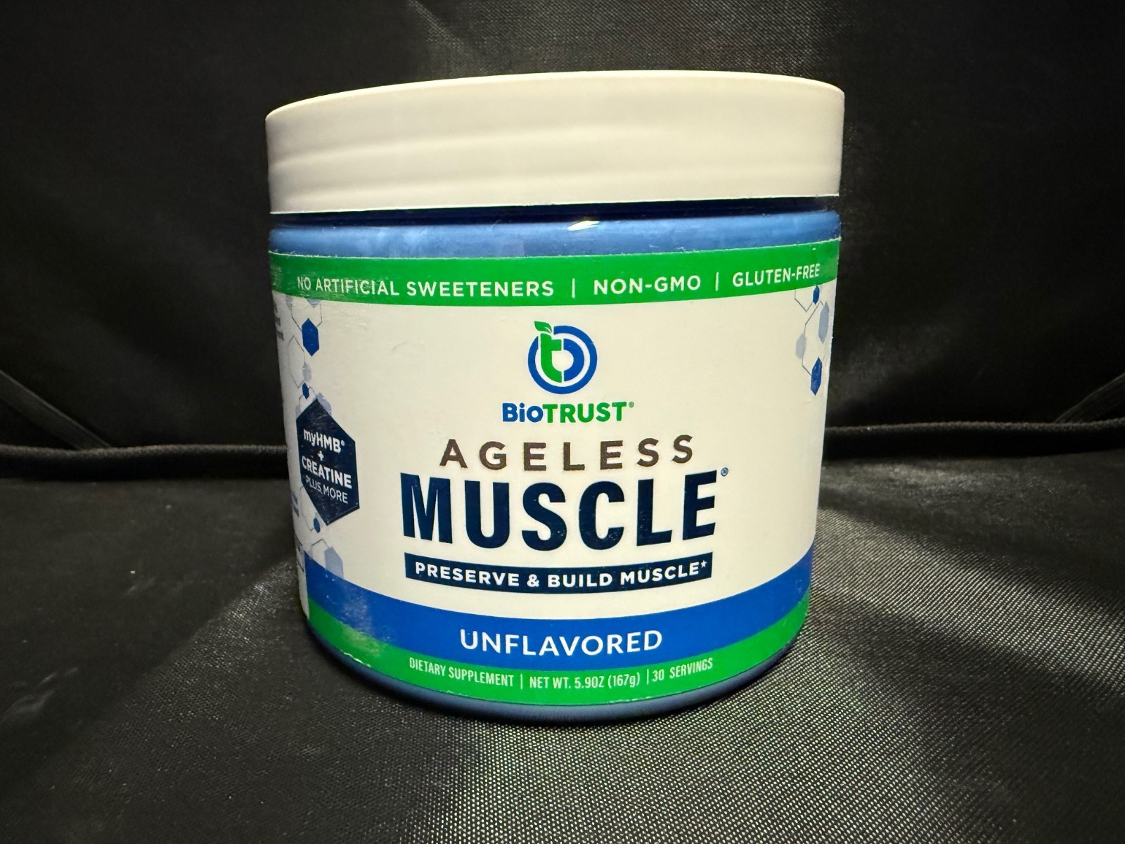 5.9oz Biotrust Ageless Muscle Unflavored myHMB + Creatine Best By 02/2026