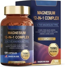 Magnesium 12 in 1 Complex 700mg Glycinate Citrate Malate Taurate Daily Support