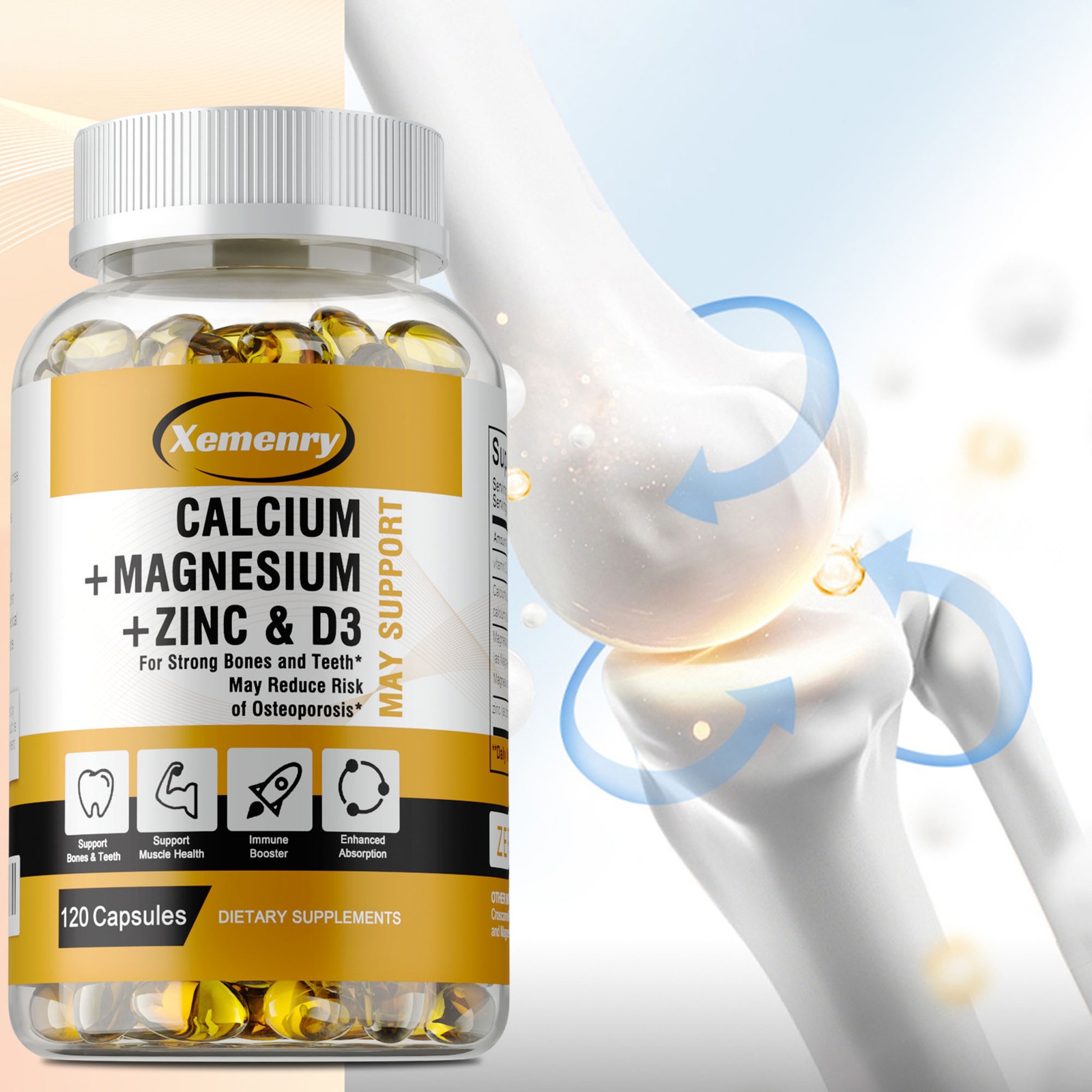 Calcium + Magnesium + Zinc & D3 – Bone, Muscle & Heart Health, Anti-inflammatory