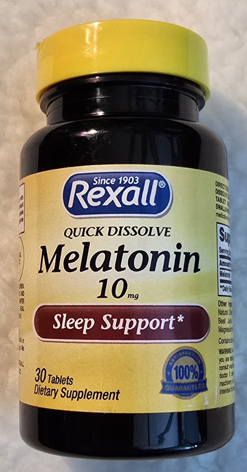 Rexall Sundown Melatonin 10mg Quick Dissolve Tablets 30ct New Exp 07/26