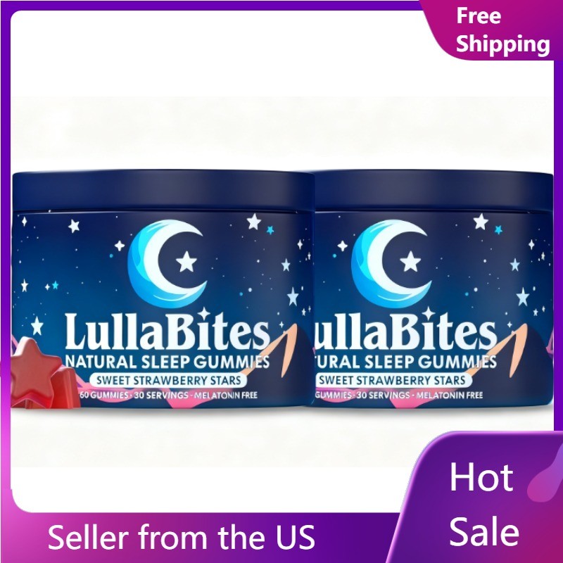 LullaBites – Natural Sleep Gummies – Made in USA – With 5-HTP- 2Pack
