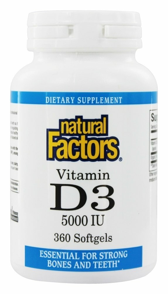 Natural Factors Vitamin D3 5000IU 360softgels