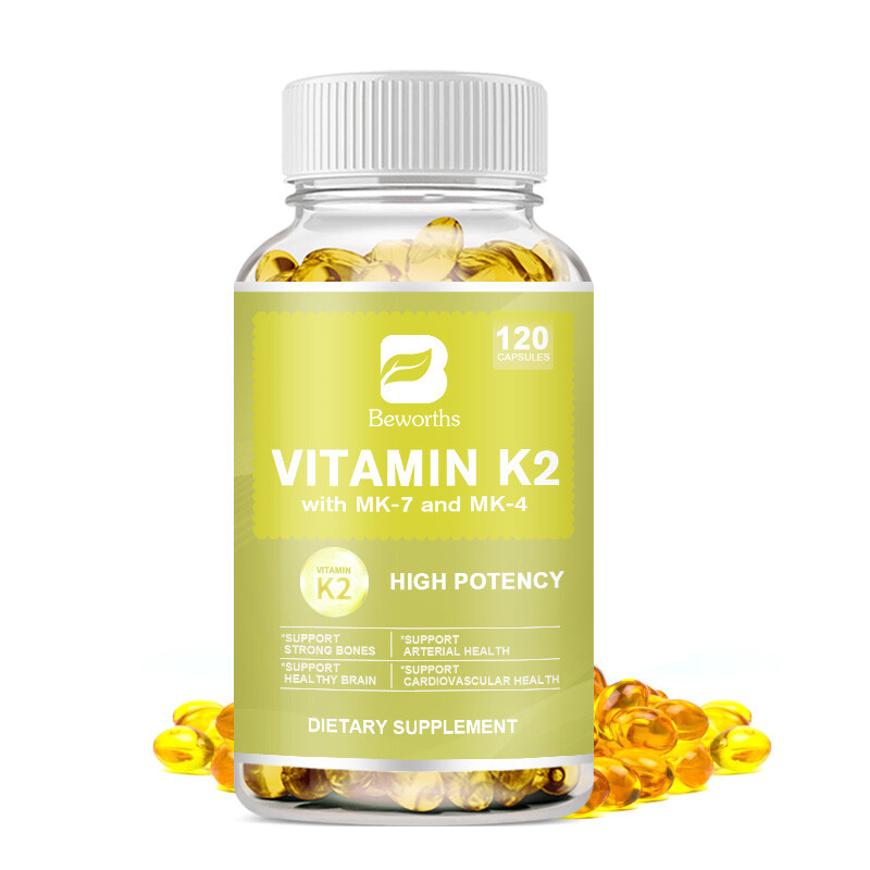 Vitamin K2 + Vitamin K4 MK7 Supplement Supports Heart Immune Health Strong Bones