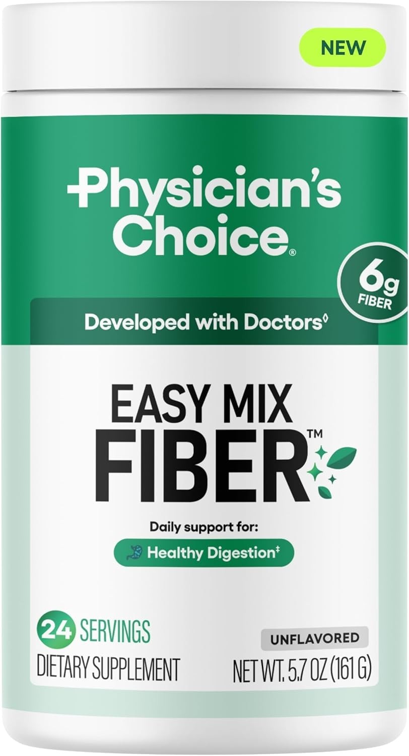 Physician’s CHOICE Easy Mix Fiber for Digestive Health & Regularity – No Grit, S