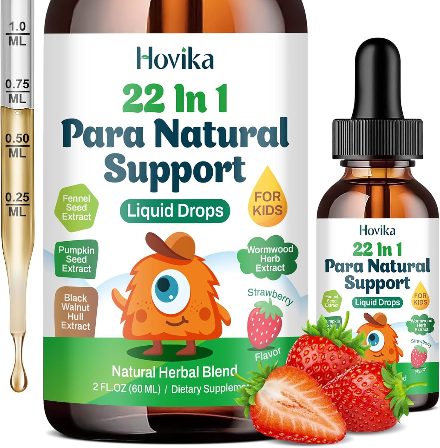 22 in 1 Herbal Gut Cleanse Liquid Drops, Zeolite Detox for Kids with Wormwood Bl