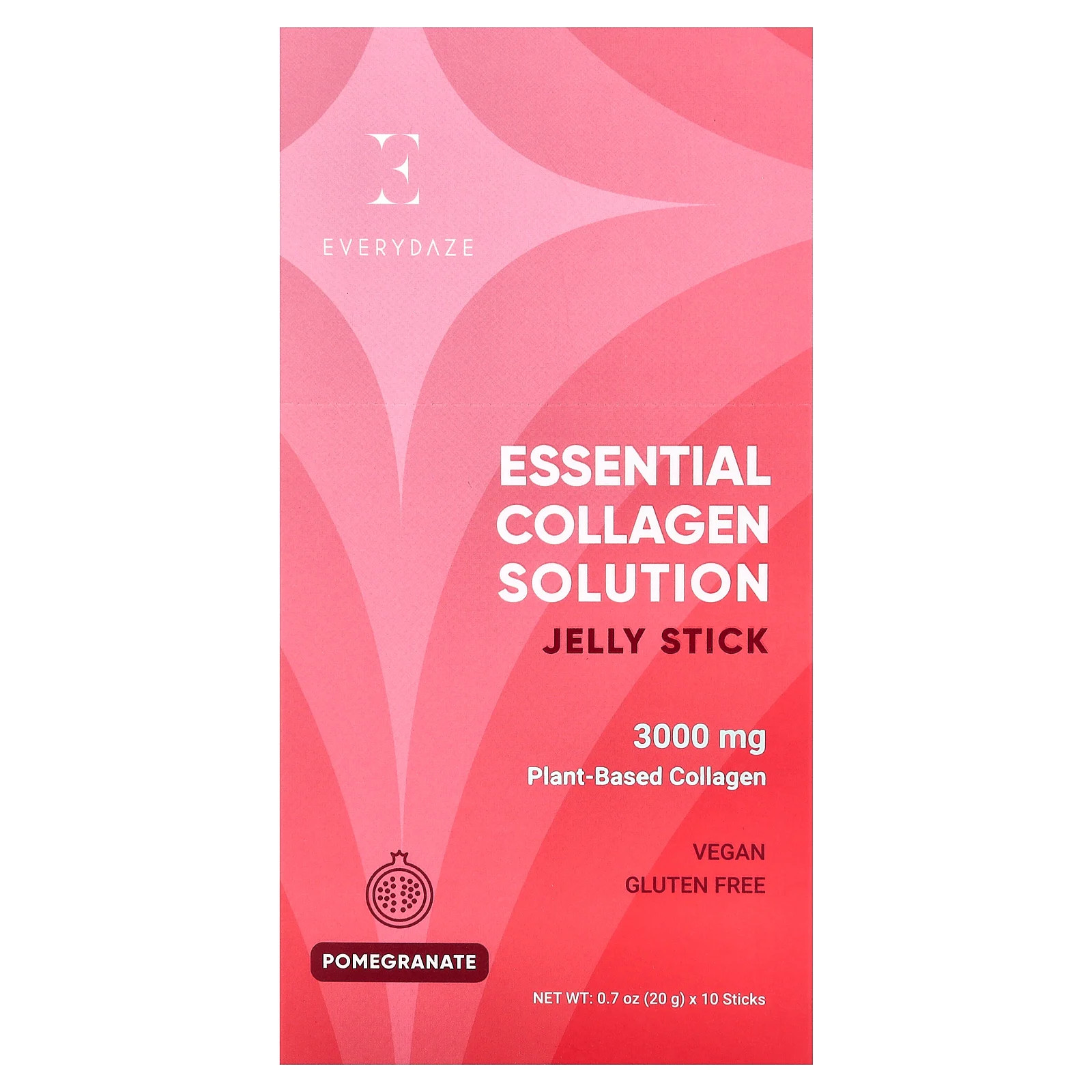 Essential Collagen Solution Jelly Stick, Pomegranate, 10 Sticks, 0.7 oz (20 g)