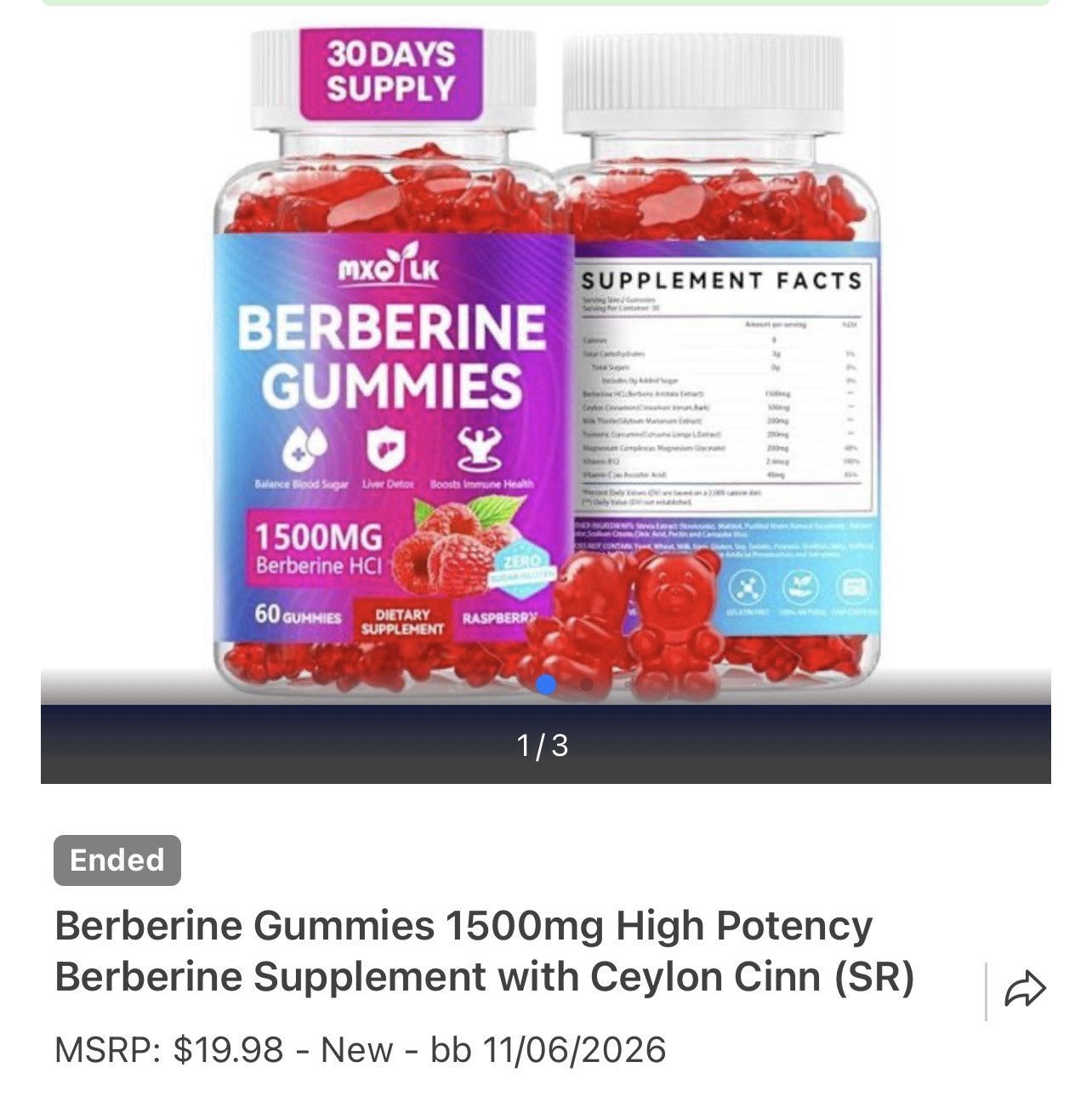 berberine with ceylon cinnamon gummies