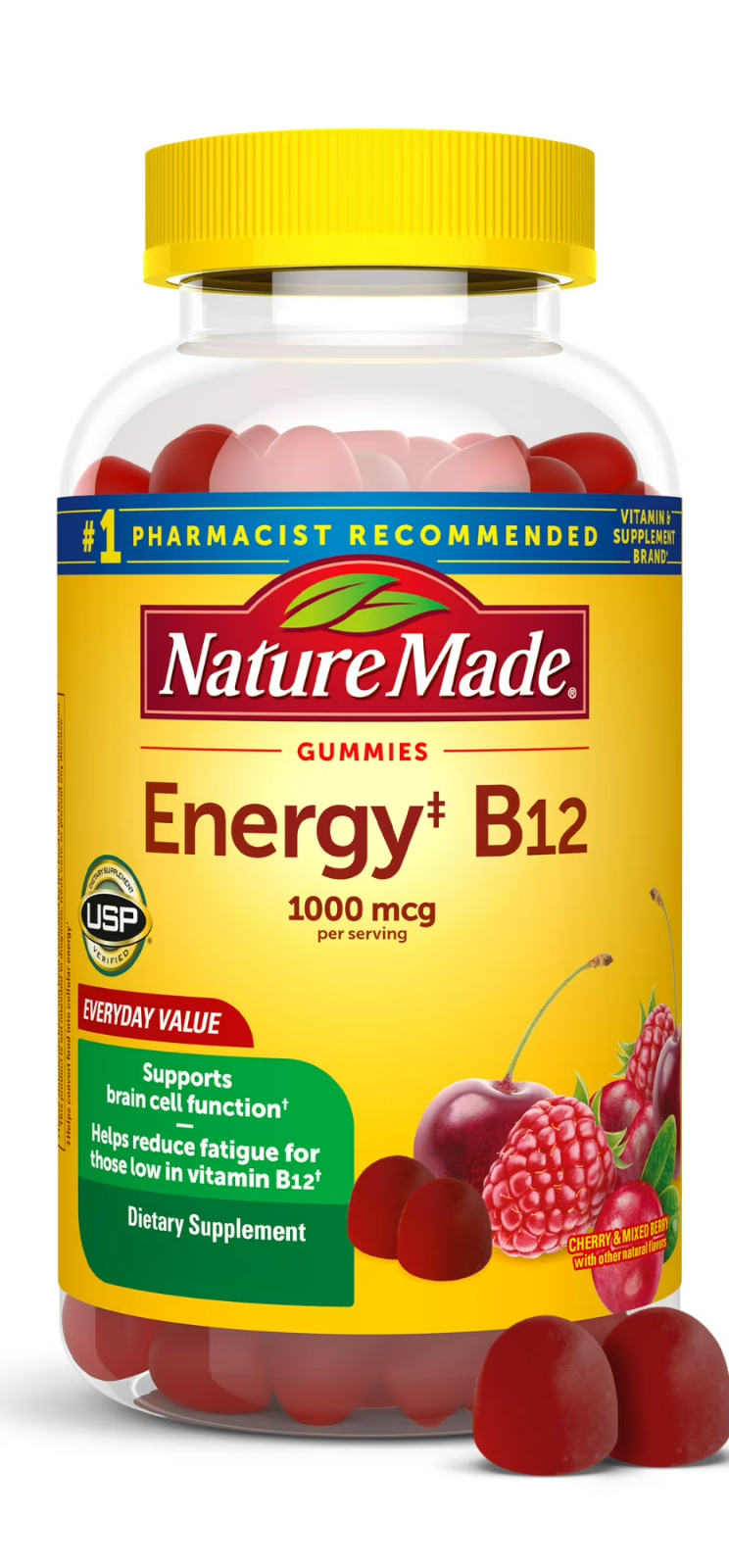 Nature Made Energy B12 1000 mcg Gummies Dietary Supplement for Energy Metabolism