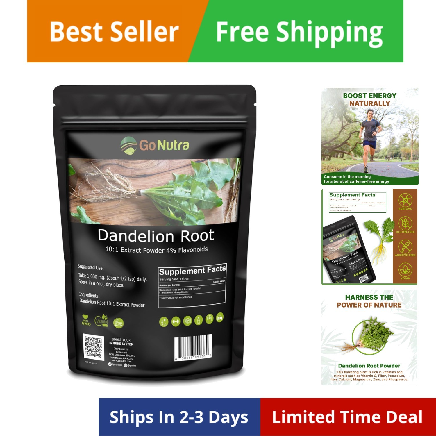 Dandelion Root Powder for Tea, Coffee & Beverages | Concentrated 10:1 Dandeli…