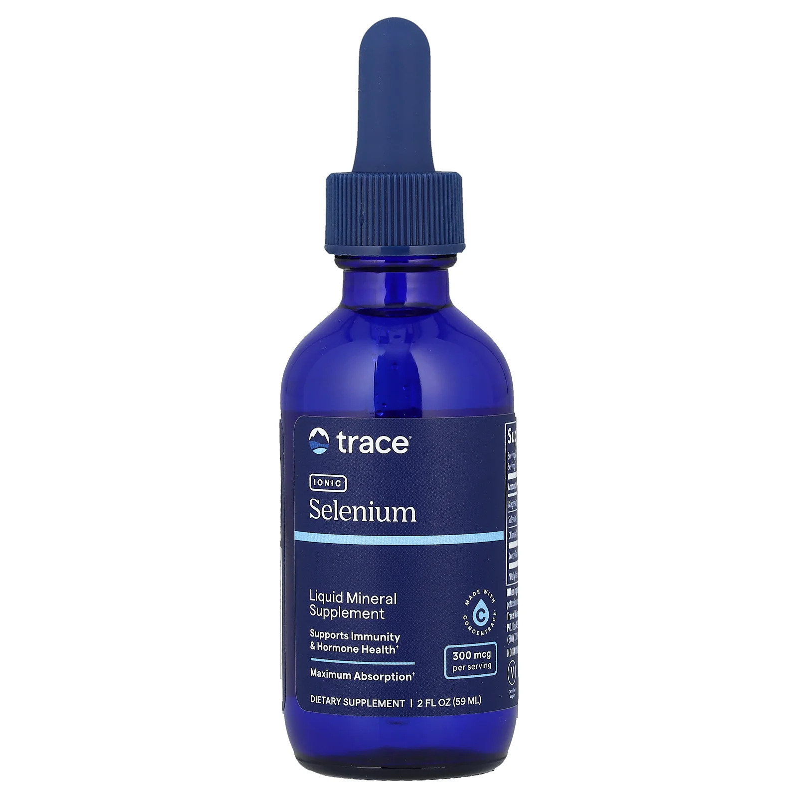 Trace Minerals Research Ionic Selenium 300 mcg 2 fl oz 59 ml Allergen-Free,