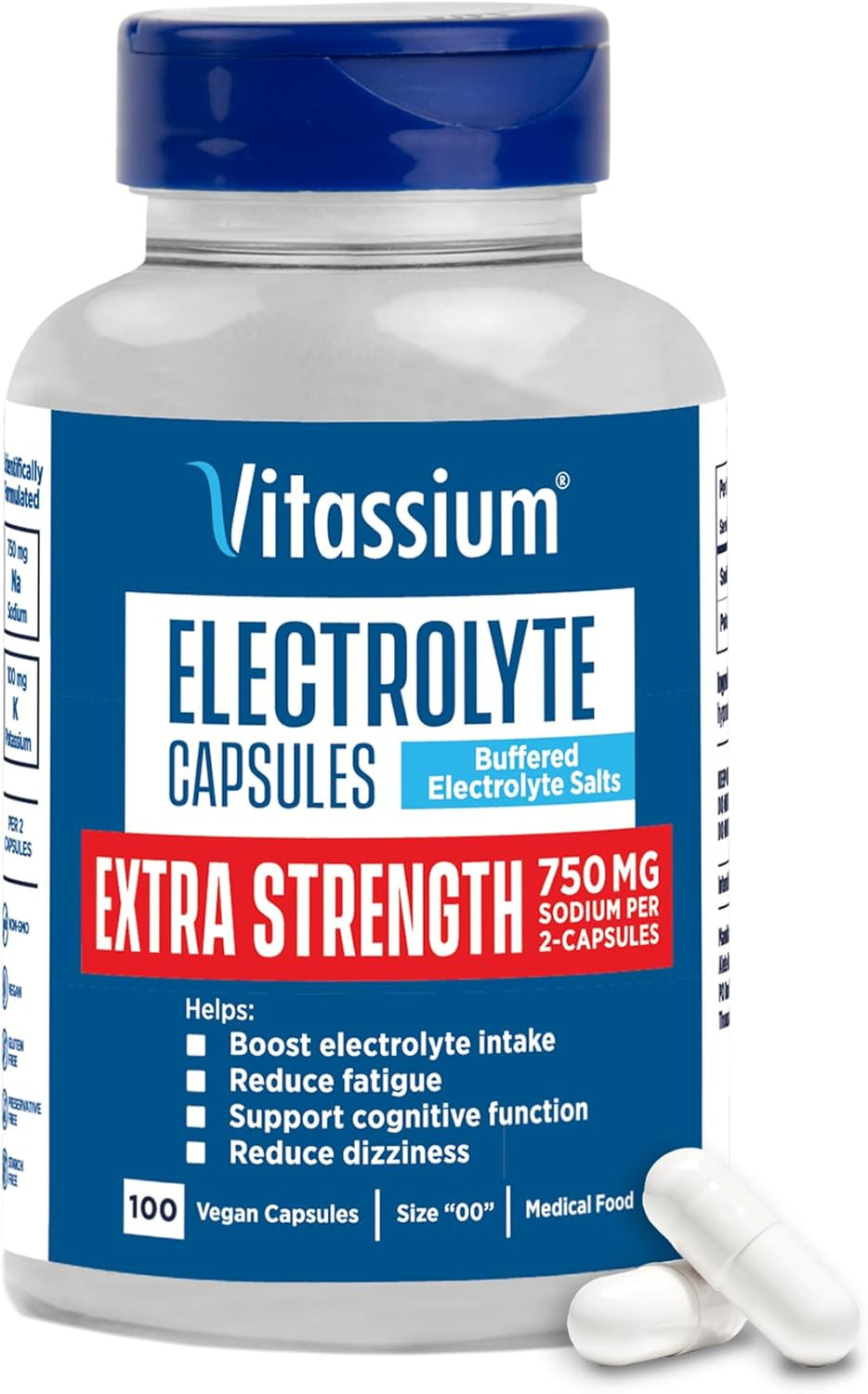 Extra Strength Electrolyte Capsules, 750Mg of Sodium for the Management of POTS
