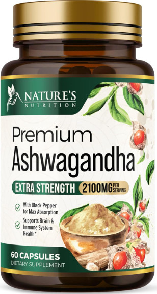 Ashwagandha 60 Capsules/2100mg ea.– Natural Supplement