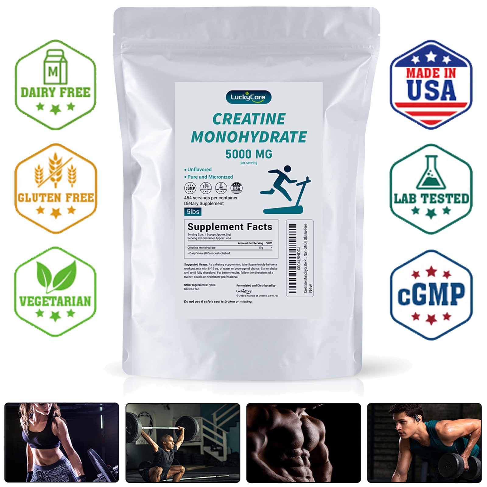 5lb Creatine Monohydrate (Micronized) Powder Unflavored -Build Muscle & Strength