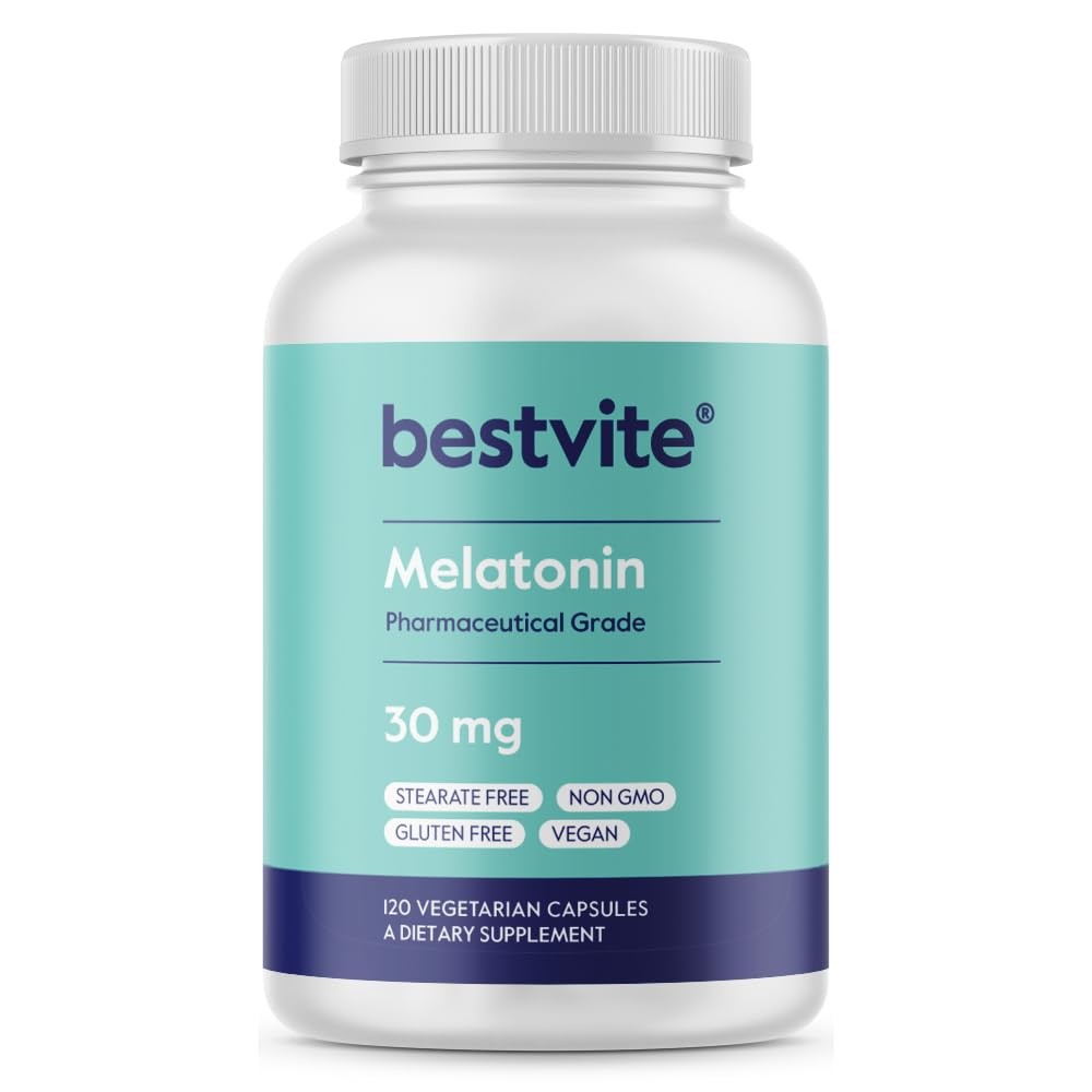 BESTVITE Melatonin 30mg (120 Vegetarian Capsules) – No 120 Count (Pack of 1)