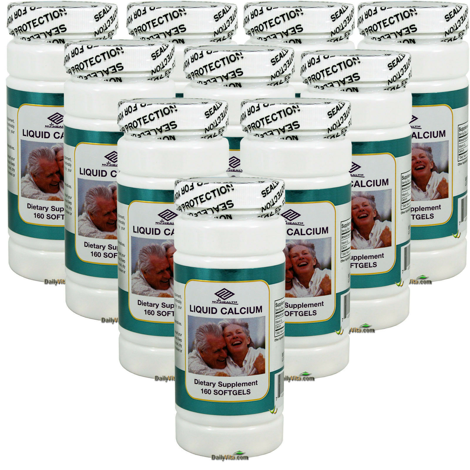 10 x Liquid Calcium Plus Vitamin D 160 Softgels Bone Health