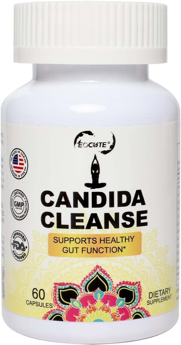 Candida Cleanse 60 Capsules – Gut & Colon Support, Natural Herbs for Intestinal