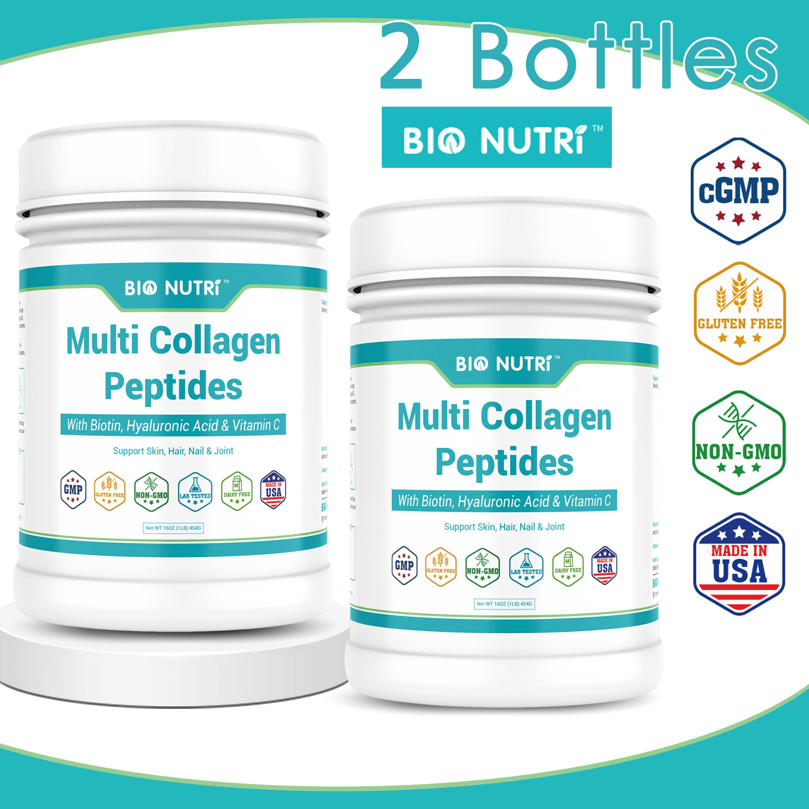 2 x Multi Collagen Protein Powder – Type I,II,III,V,X Anti-Aging Collagen Powder