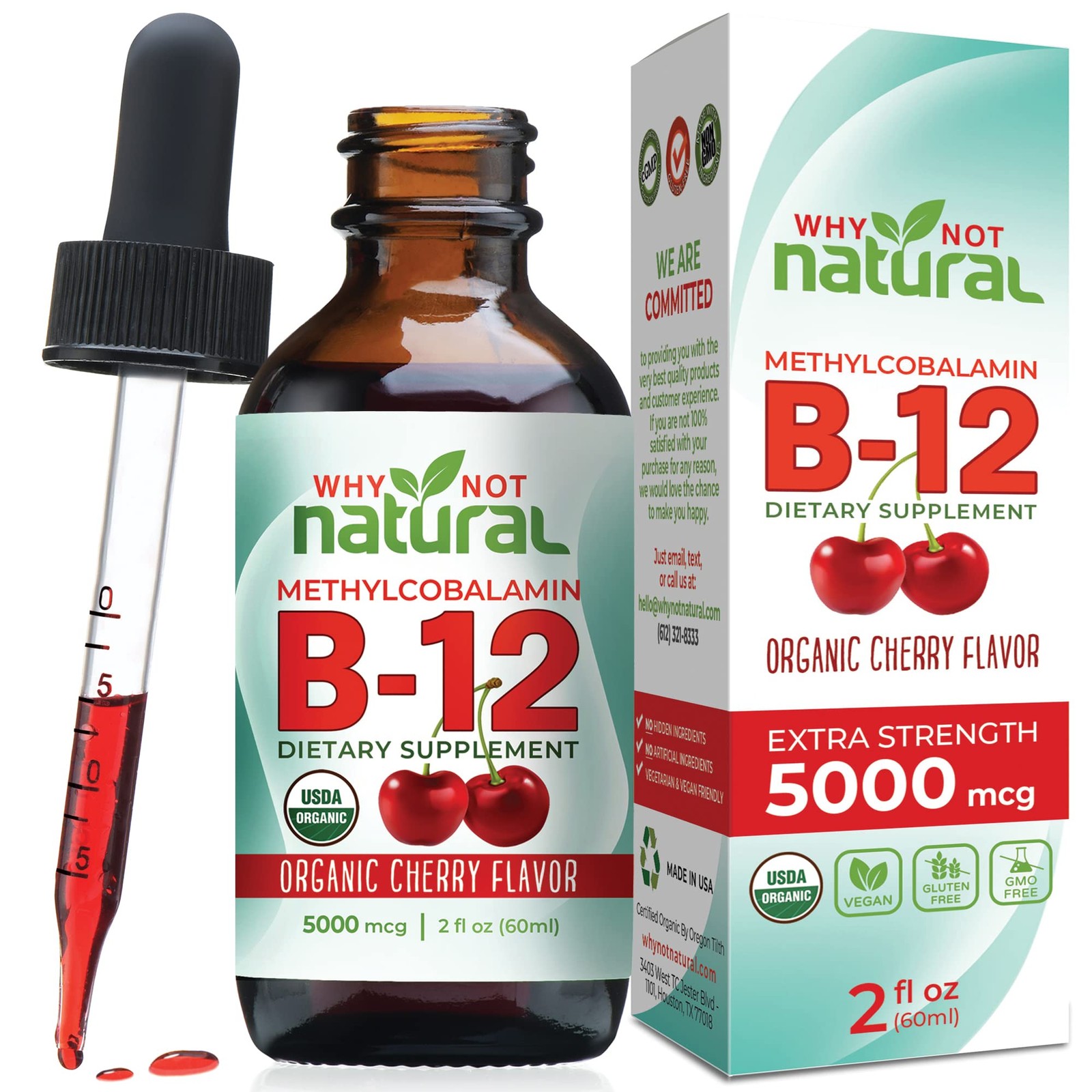 Why Not Natural Organic Vitamin B12 Liquid – Sublingual Extra Strength